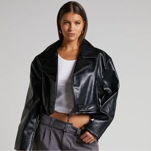 Lioness Staten Island Leather Jacket in Black